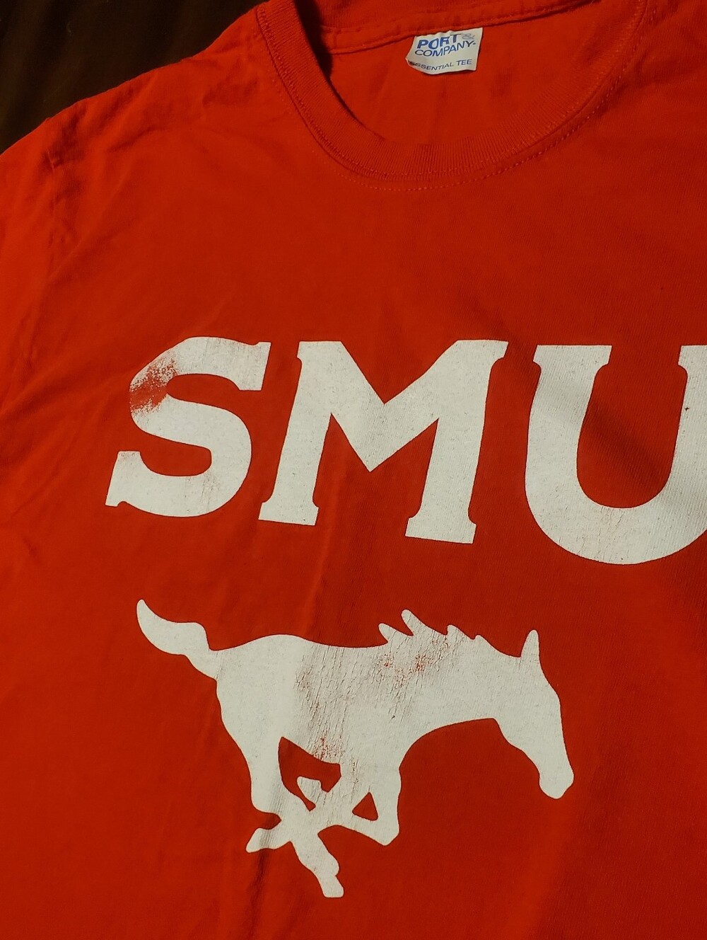 SMU Mustangs Red Graphic T Shirt Port & Company College Tee